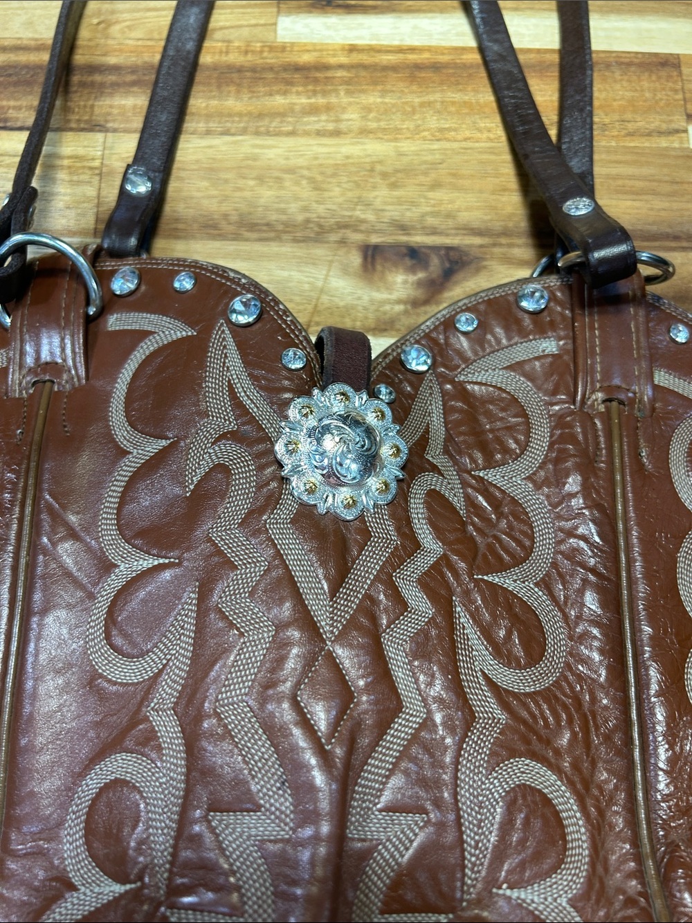 ☝️ ONE OF A KIND Arlie Garrett Original Upcycled Tony Lama boots western purse - Picture 7 of 12